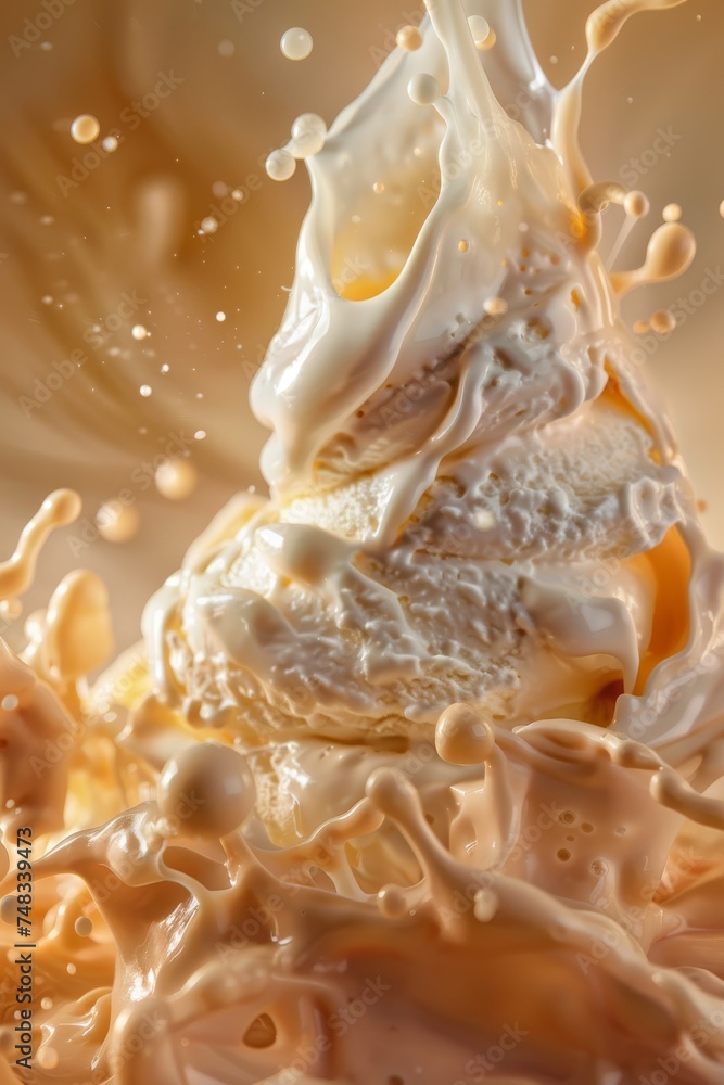 Melting Ice Cream Splash, Icecream Melt, Flow Dripping Yogurt, Melting Ice Cream Melting Ice Cream Splash, Icecream Melt, Flow Dripping Yogurt, Melting Ice Cream