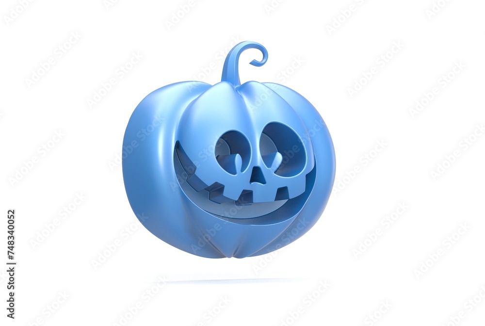 3D illustration of pumpkin face isolated on white background 3D illustration of pumpkin face isolated on white background