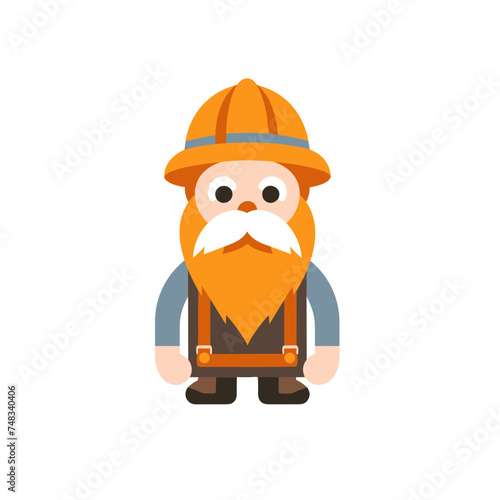 construction worker with helmet man wearing a cask icon vector illustration isolated transparent background logo, cut out or cutout t-shirt print design