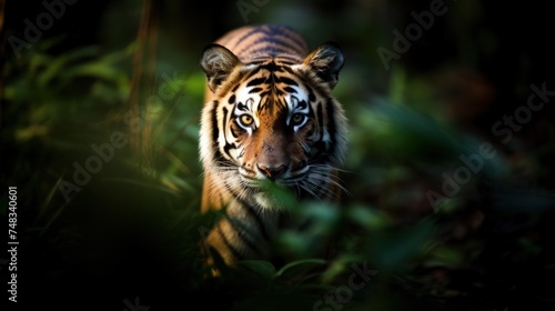 a tiger in the woods