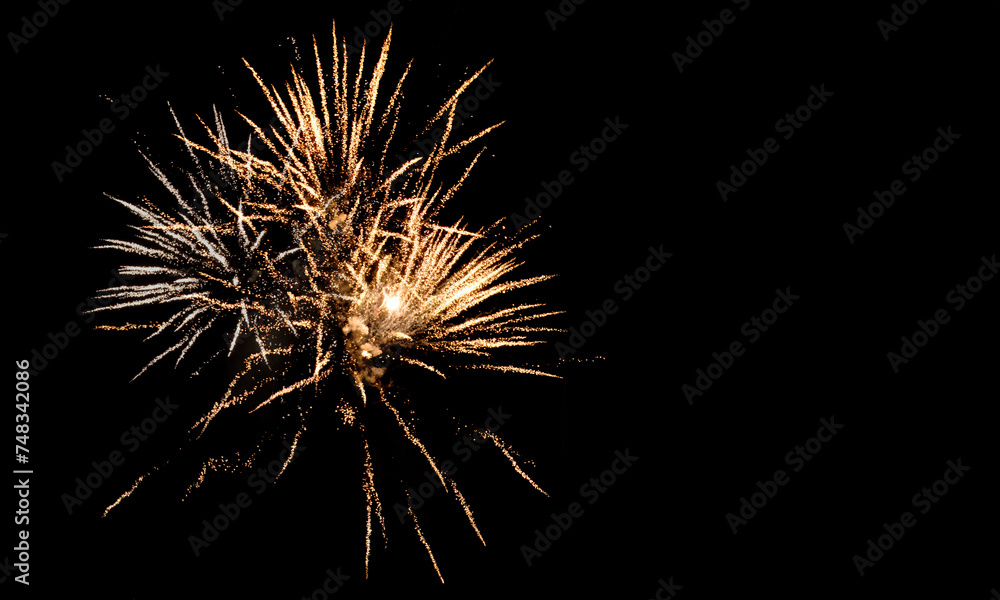 Fireworks in the night background.
