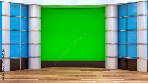 Elegant Eid: Blue Islamic Virtual TV Studio Environment