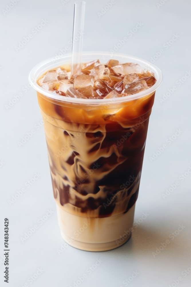 a cup of iced coffee with a straw a cup of iced coffee with a straw