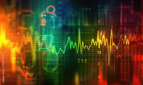 Heartbeat pulse, EKG monitor