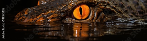 an alligator's eye and water