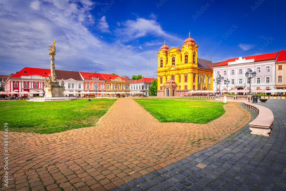 Timisoara, Romania. Union Square, Banat historical region in Europe