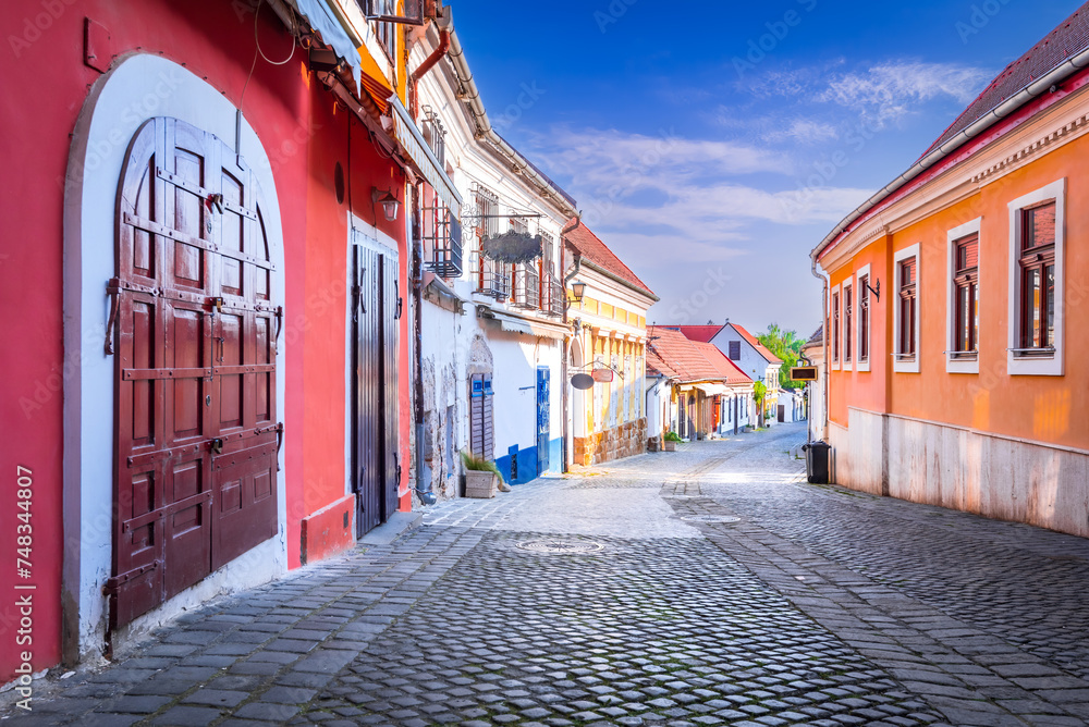 Szentendre, Hungary. Fo Ter of historical city, Danube riverbank, Budapest.