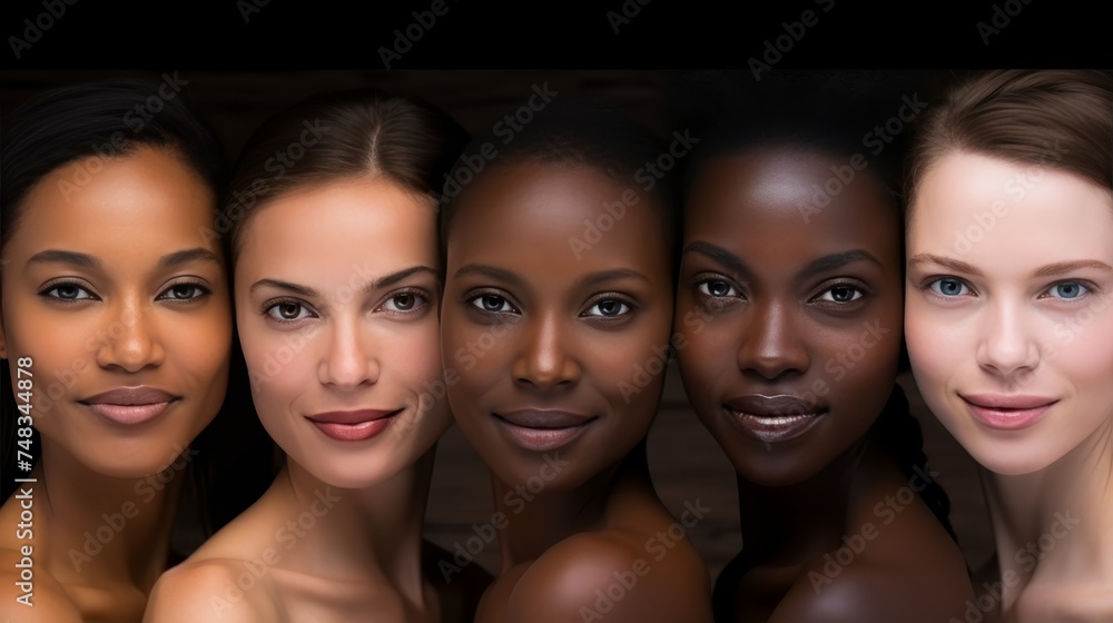 Obraz premium Diverse group of beautiful women with natural beauty and glowing skin