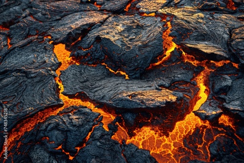 lava flowing in a field
