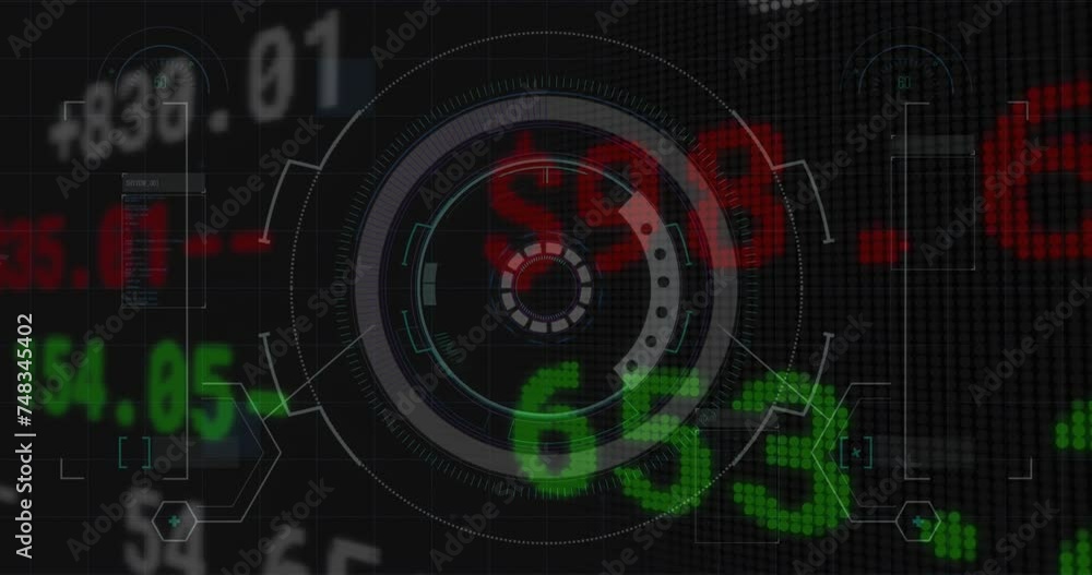 Animation of financial data processing over scope scanning Animation of financial data processing over scope scanning
