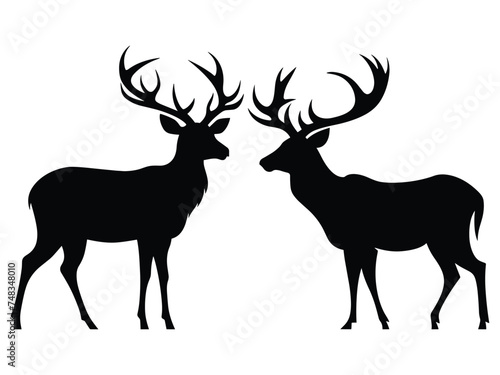 Deer black Silhouette vector