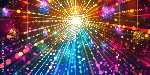 Colorful disco party light ...