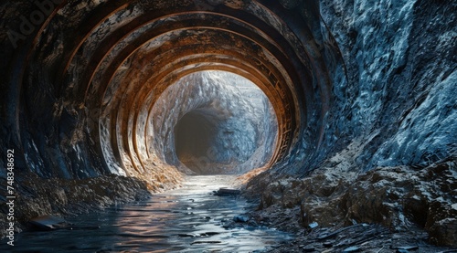 a tunnel with a hole in the middle