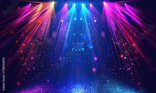 Colorful disco party light ...