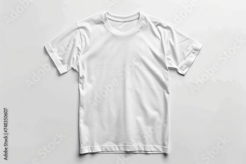 a plain white tshirt mockup laying on a flat surface © Suzy