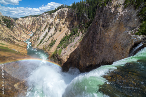 The Lower Falls of the Yellowstone with Rainbow photo
