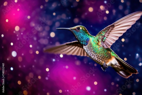 a hummingbird flying in the sky © sam