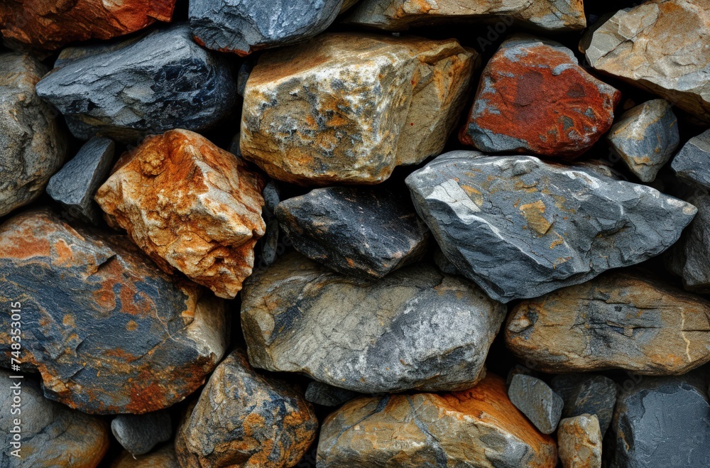 a group of rocks in different colors