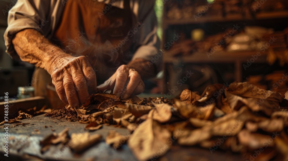 Traditional Tobacco Processing, making cuban cigars Traditional Tobacco Processing, making cuban cigars