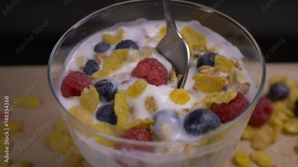 Yogurt with Fruits and Breakfast Cereals Yogurt with Fruits and Breakfast Cereals