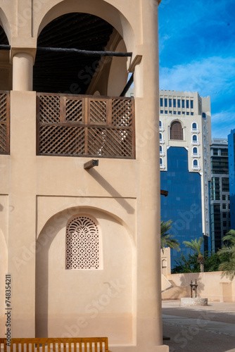 Doha, Qatar-‎February 24,2024 : The original palace of Sheikh Abdullah bin Jassim Al Thani at the National Museum of Qatar photo