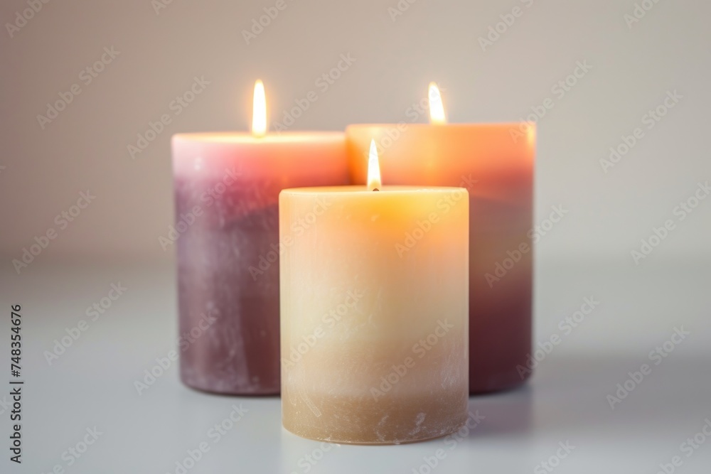 Beautiful wax candles isolated on white background Beautiful wax candles isolated on white background