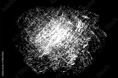 Chalk light texture on black background. White brush stroke. Abstract backdrop. Hand drawn drawing. Vector illustration, eps 10.	
