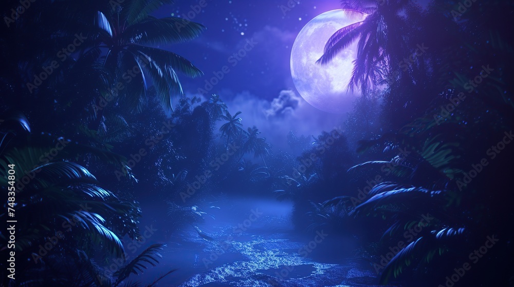 Mystical rainforest background