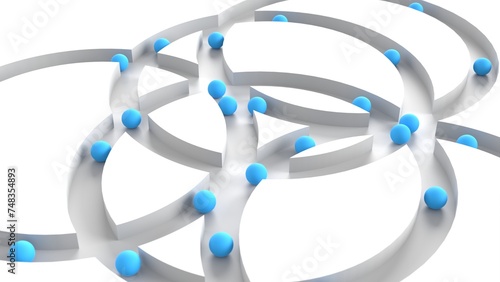 Tableau sur toile spheres rolling satisfying organization 3d illustration