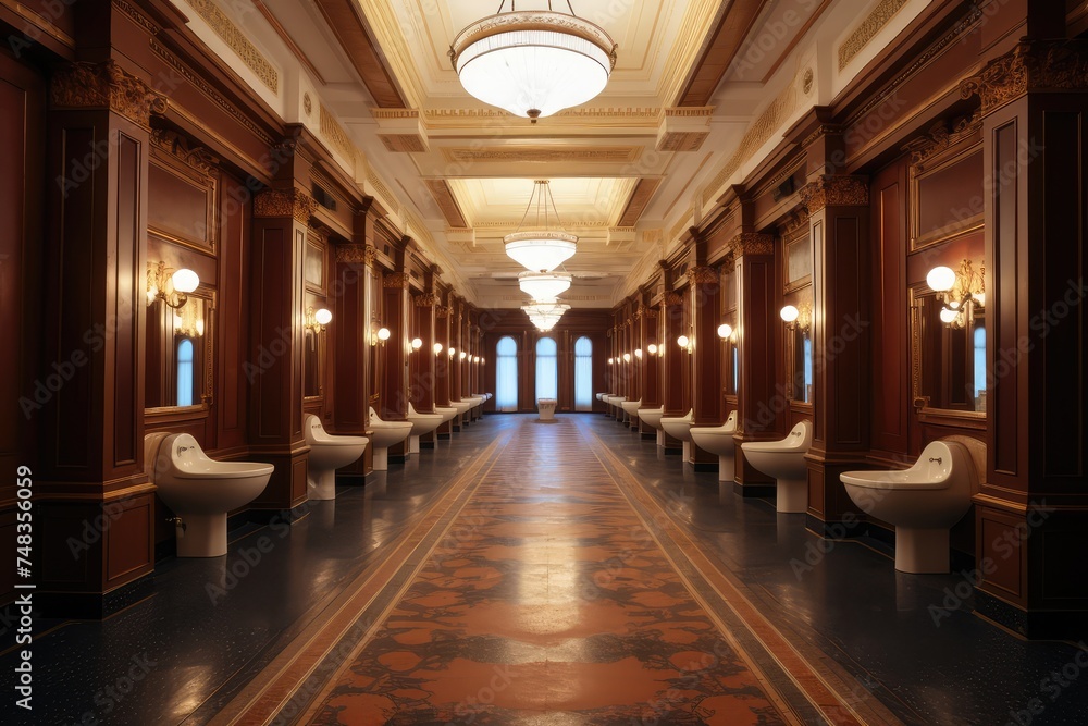 Luxury Hotel Toilet Bowls in Royal Palace Hall, Vip Toilet for Vip Persons, Gold WC, Vanity Festival