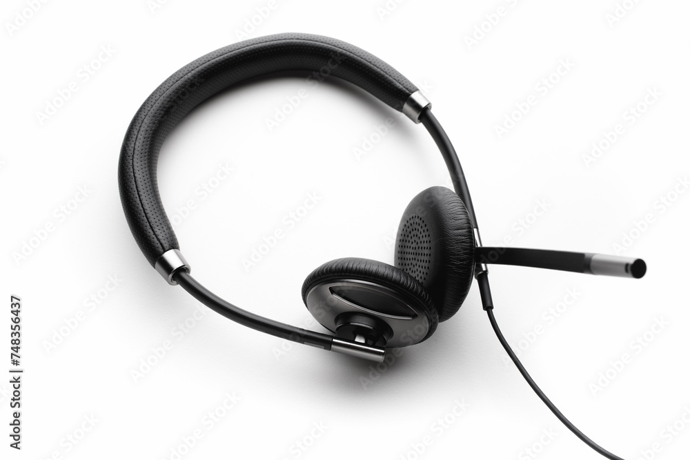 office call center headset, isolated on white office call center headset, isolated on white