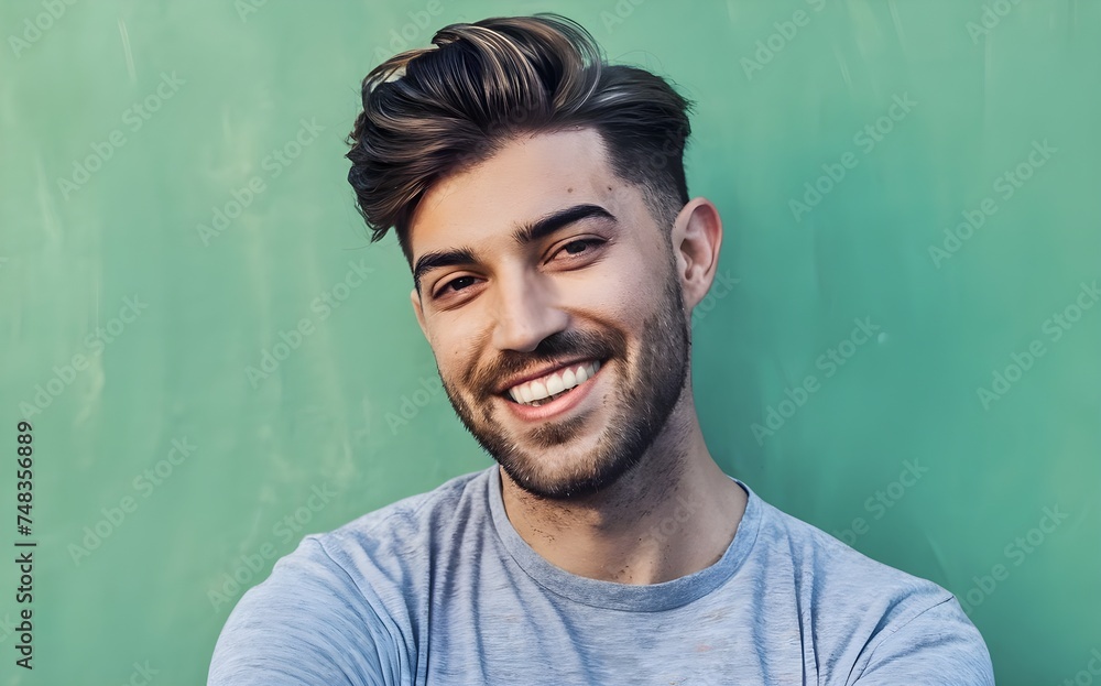 handsome brunette man. smiling, perfectly aligned white teeth, looking at the camera, beard, commercial ad model. handsome brunette man. smiling, perfectly aligned white teeth, looking at the camera, beard, commercial ad model.