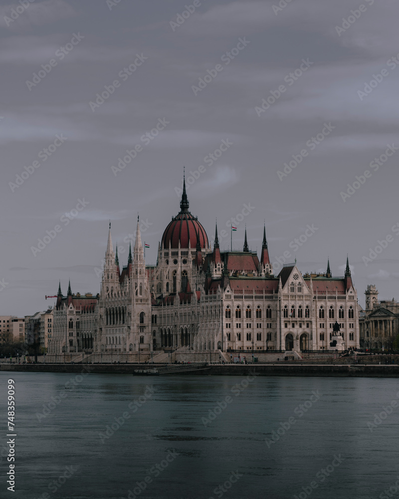 Budapest's parliament shot from Danube river