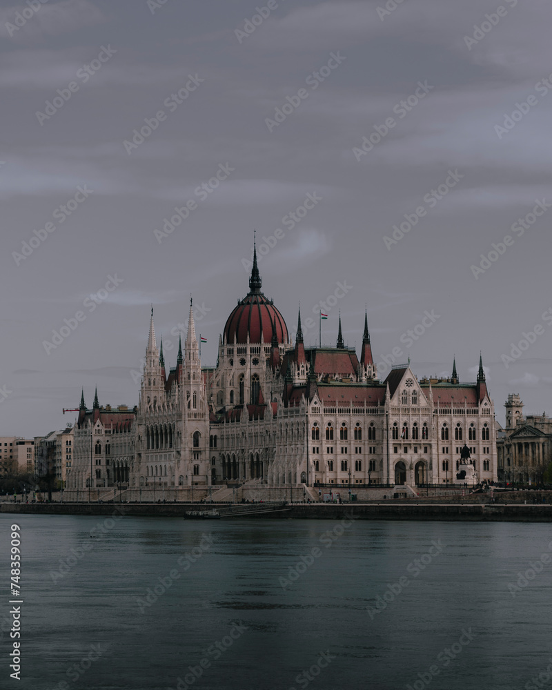 Budapest's parliament shot from Danube river Budapest's parliament shot from Danube river