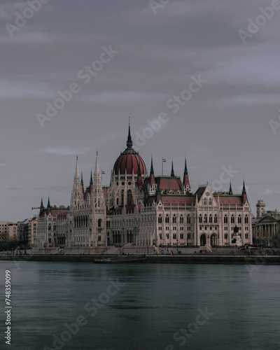 Budapest's parliament shot from Danube river