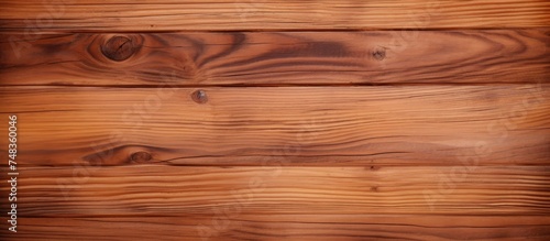 Detailed close-up view of a wooden floor showing the texture of the wood grain against a solid brown background.