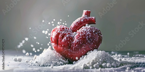 heart  with salt, sugar and fat, ai generated. photo