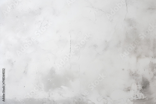 White cement concrete grunge textured floor background. Light gray wall with cracks. Old vintage wide backdrop for design banner © Konstantin
