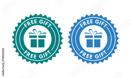 Free gift badge design logo template illustration
