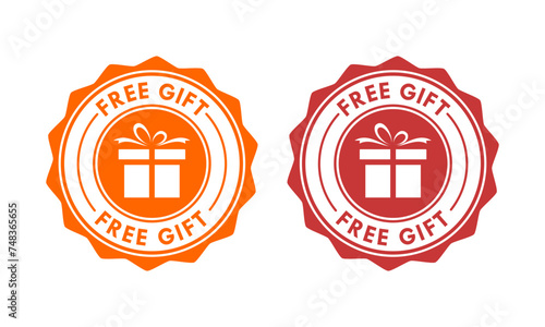 Free gift badge design logo template illustration