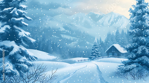 Attractive winter-themed banners showcasing limited-time discounts and offers. Copy Space. © Dennis