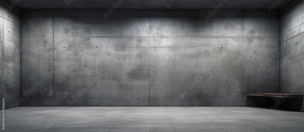 A black and white image of an empty room with dark concrete walls. The room is void of any furniture or decor, giving off a stark and industrial feel. A black and white image of an empty room with dark concrete walls. The room is void of any furniture or decor, giving off a stark and industrial feel.