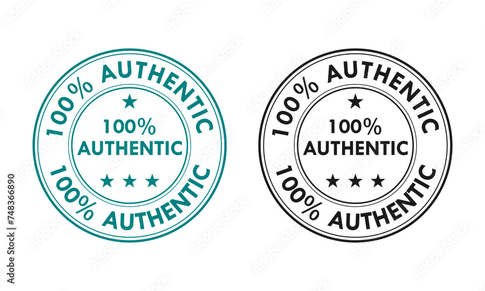 100 percen authentic design badge template illustration 100 percen authentic design badge template illustration