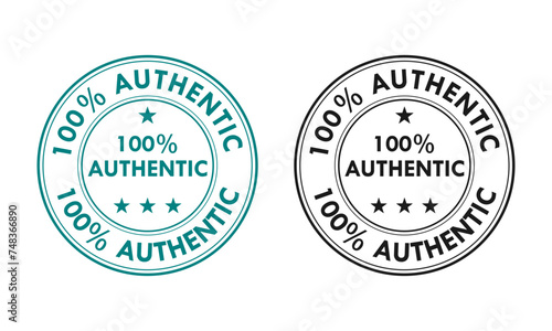 100 percen authentic design badge template illustration