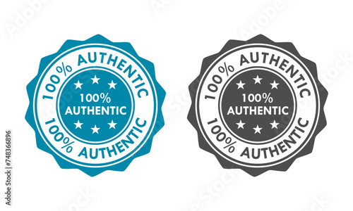 100 percen authentic design badge template illustration