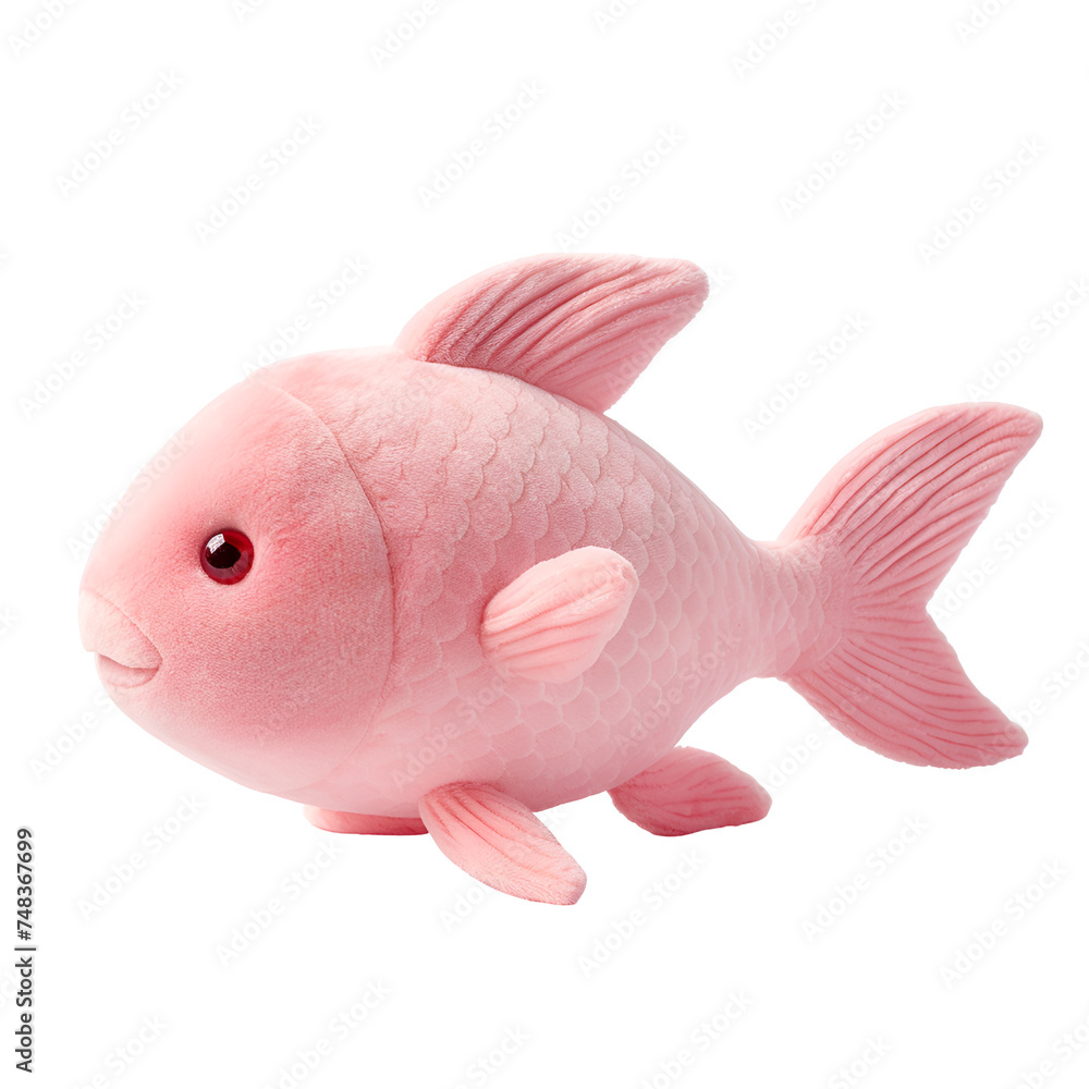 Cute Plush Pink Fish Stuffed Animal Toys, Isolated on Transparent Background, PNG Cute Plush Pink Fish Stuffed Animal Toys, Isolated on Transparent Background, PNG