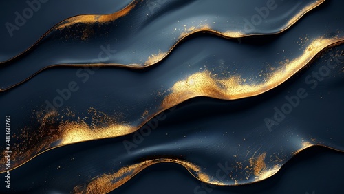 Black and Gold Abstract Background Ai Generative