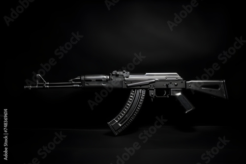 Monochromatic Elegance: AK-74 Rifle in Stark Black and White