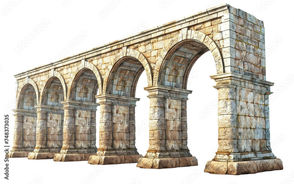 Roman Engineering Masterpiece Resonating Across Lands Isolated on Transparent Background.