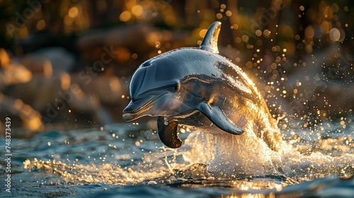 jumping dolphin, Dolphin, Cetacean, Marine mammal, Aquatic, Intelligent, shiny dolphin